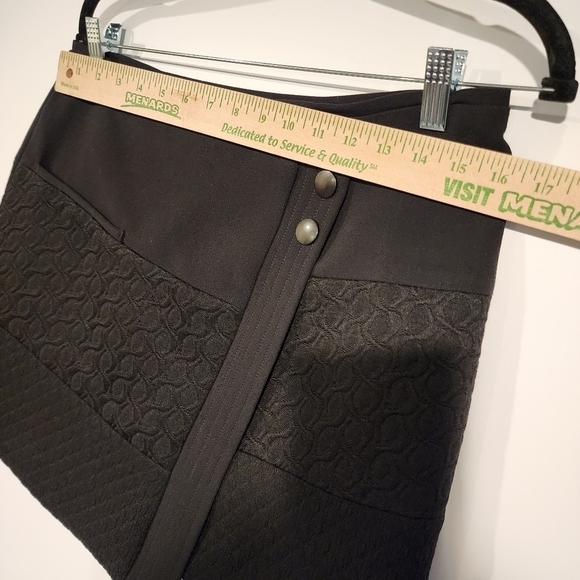 Cabi Swathe Asymmetrical Wrap Skirt Black Textured Pint Double Button sz Sm - Picture 10 of 12